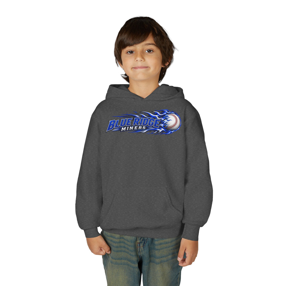 YOUTH Blue Ridge Miners Flaming Baseball Hoodie – Flaming Ball Hoodie