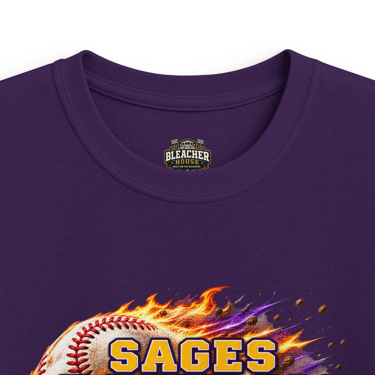 YOUTH Sages Flaming Baseball Team Tee – Youth Baseball Shirt