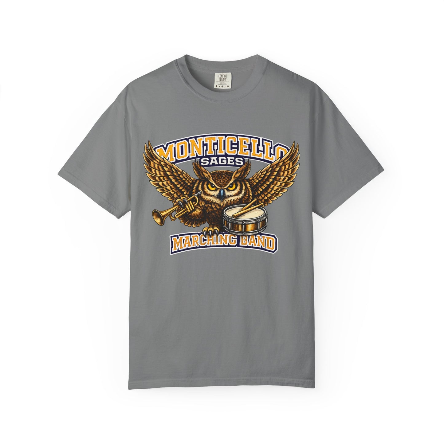 Monticello Sages Marching Band - Vintage Owl & Wings T-Shirt