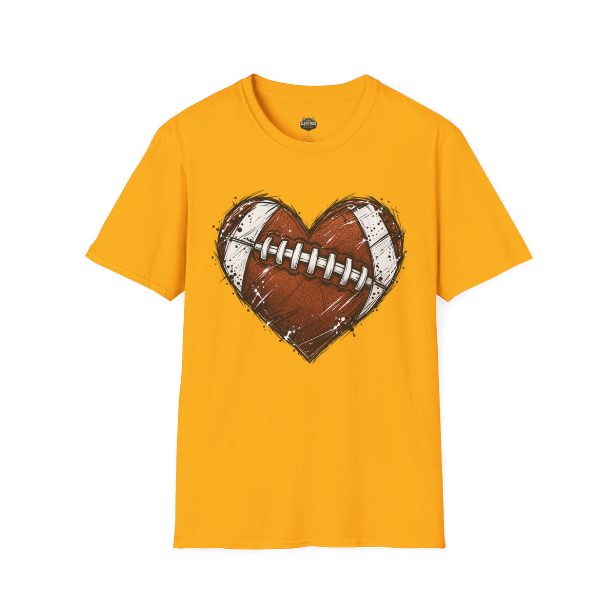 Football Heart Graphic T-Shirt — Vintage Grunge Sports Tee
