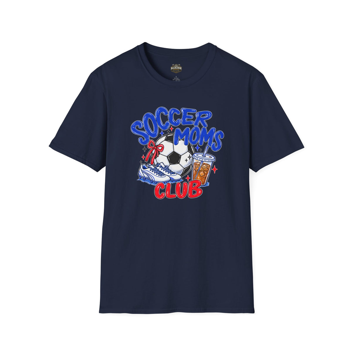 Soccer Moms Tee — 'Soccer Moms Club' Graphic T-Shirt with Ball, Cleats & Drink