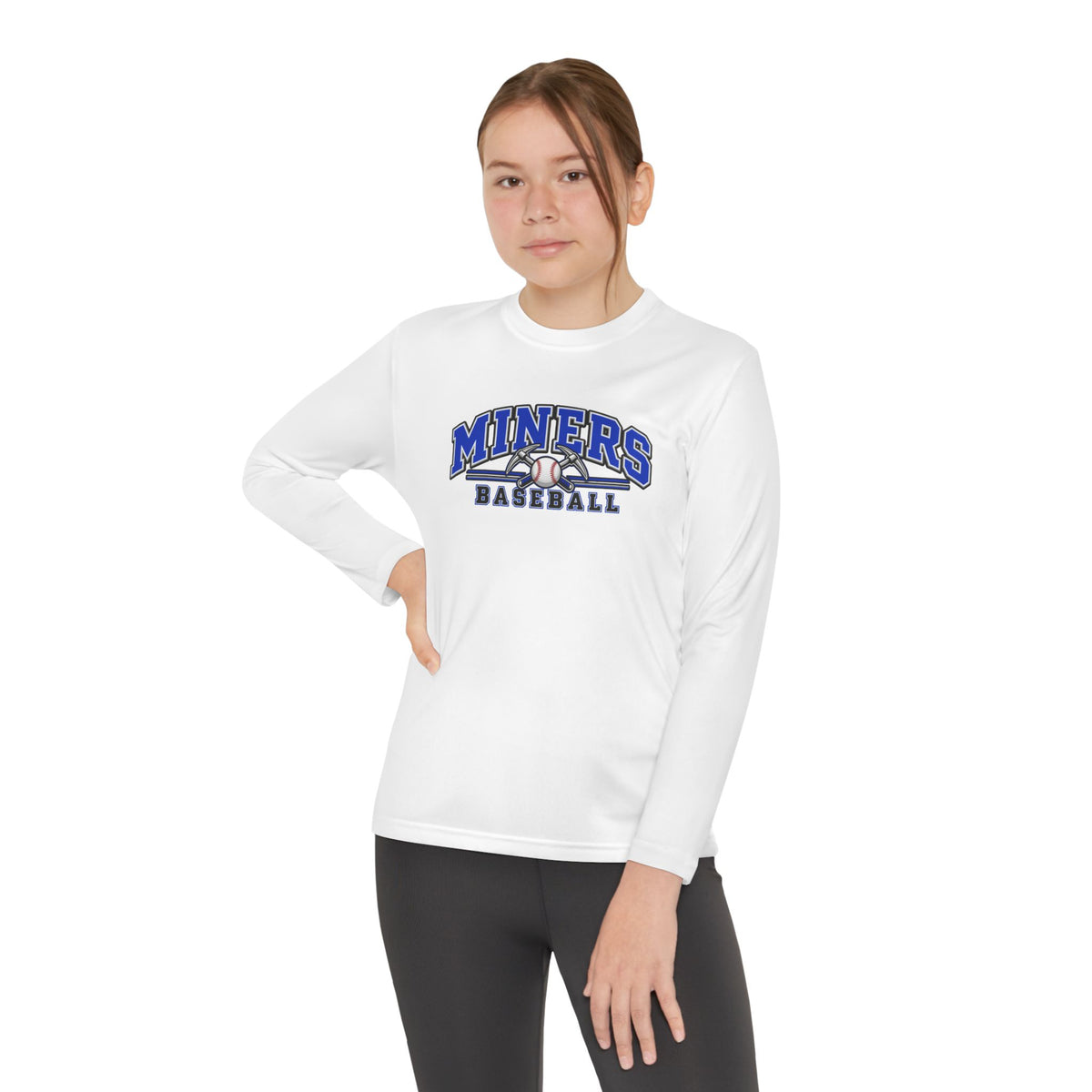 YOUTH Miners Baseball Long Sleeve Tee — Team Logo Athletic Shirt