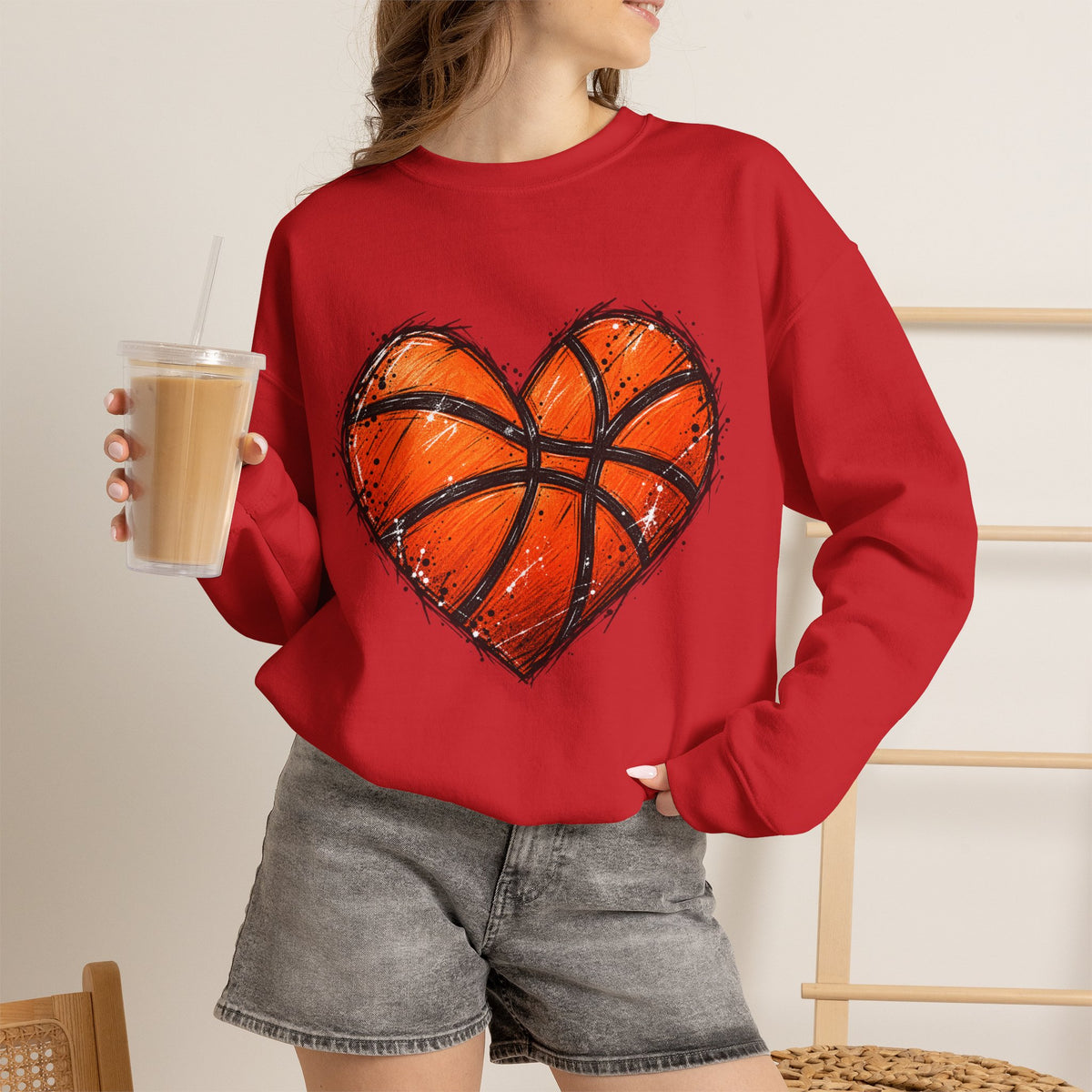 Basketball Heart Crewneck Sweatshirt