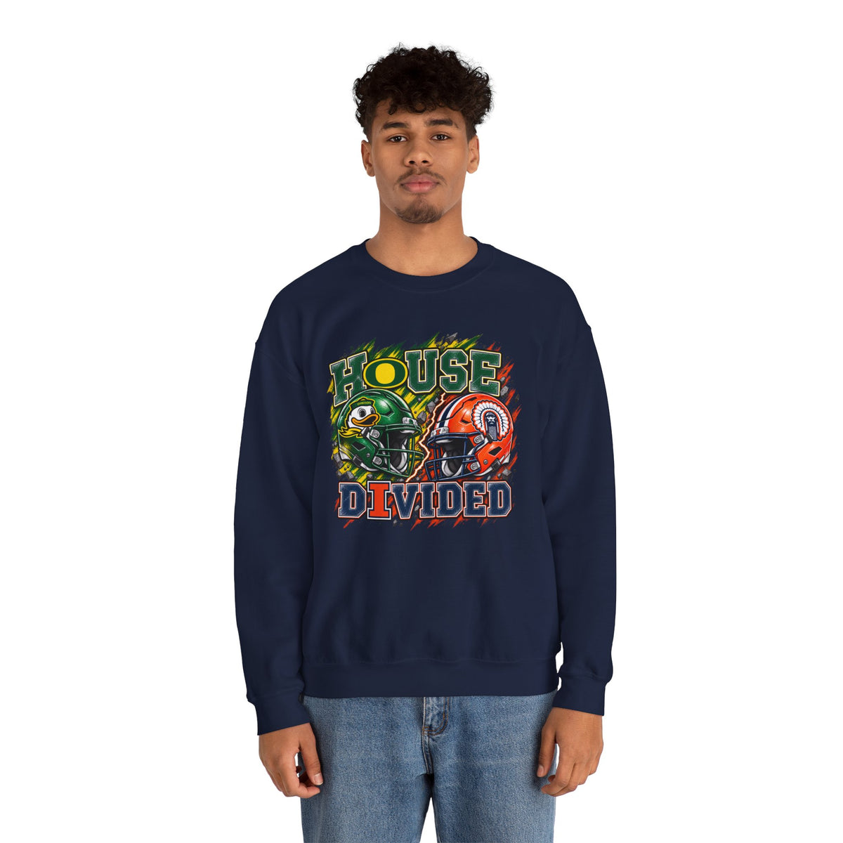 House Divided Graphic Crewneck Sweatshirt - Oregon vs. Illinois