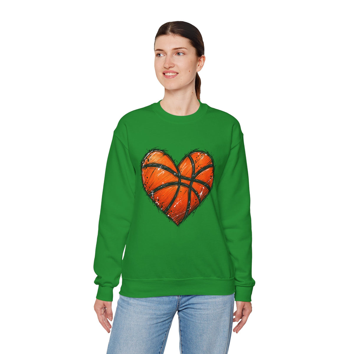 Basketball Heart Crewneck Sweatshirt