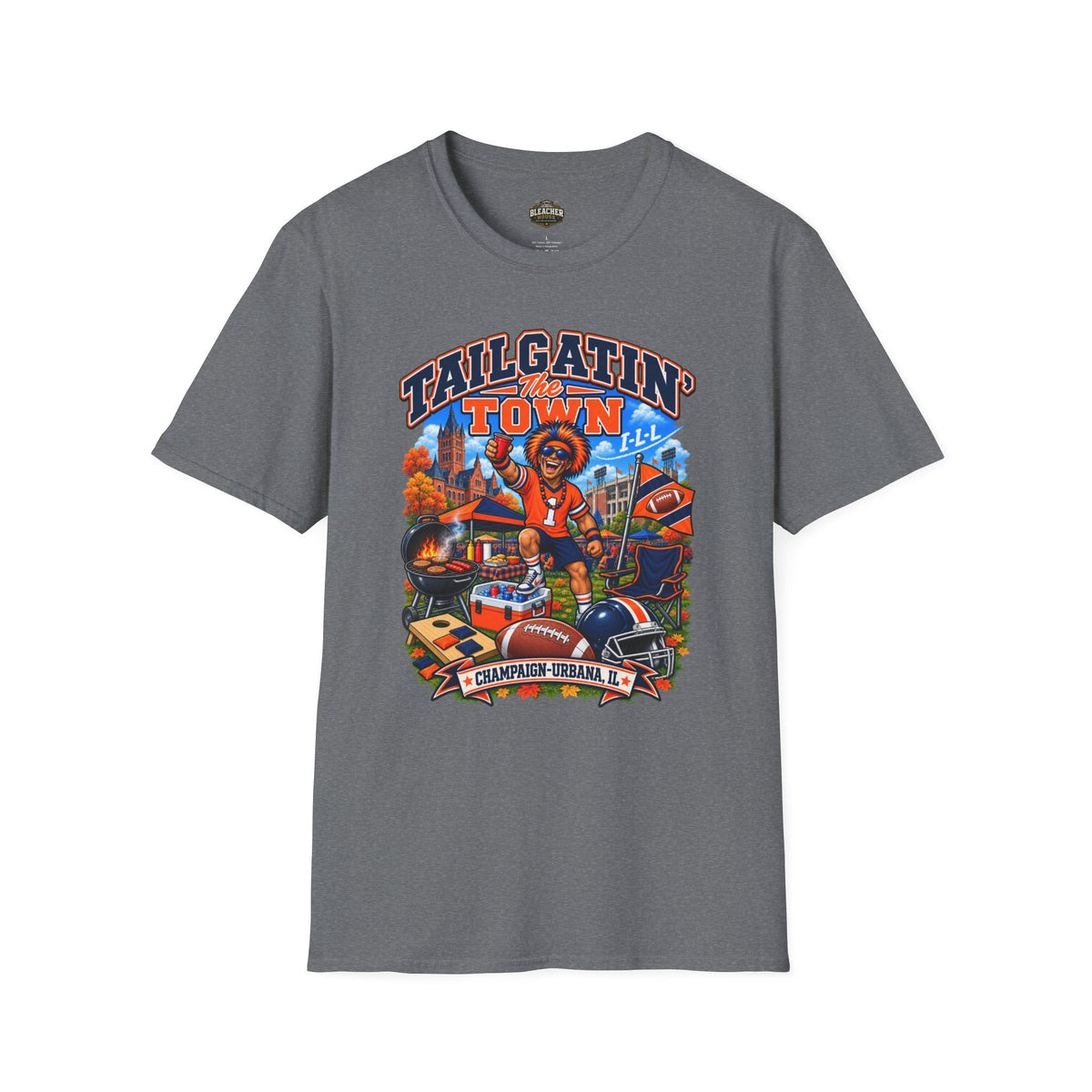 Tailgatin' the Town - ILLINOIS EDITION - College Game Day Tailgate Tee
