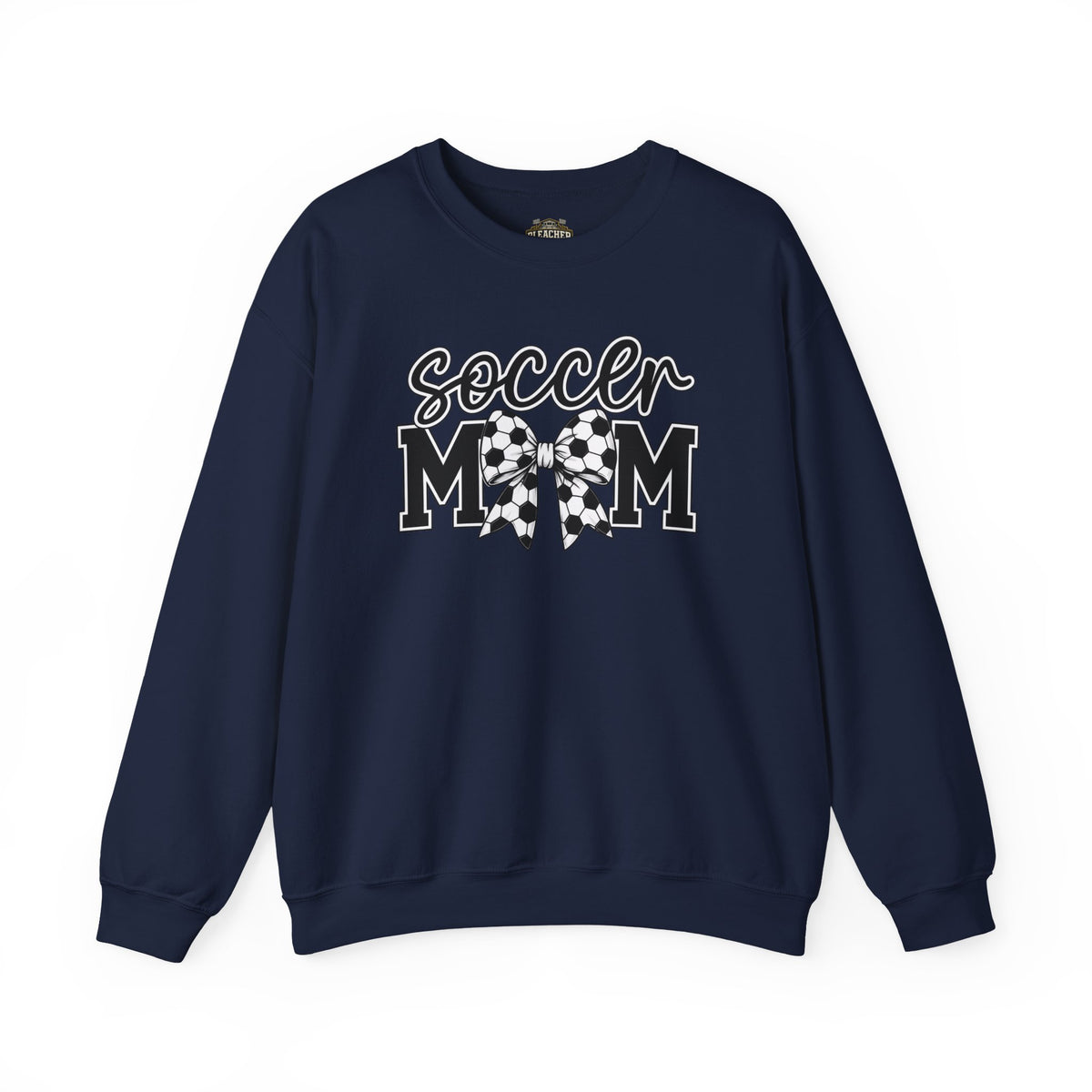 Soccer Mom Crewneck Sweatshirt — Cheer Mom Graphic Pullover with Soccer Bow
