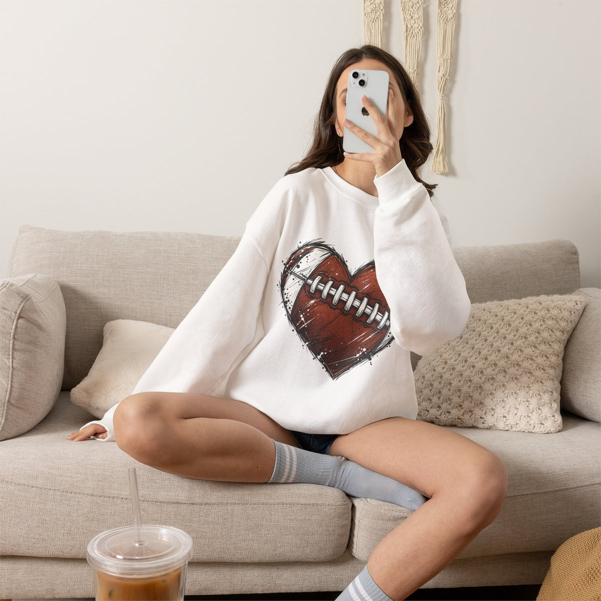 Unisex Heavy Blend™ Football Crewneck Sweatshirt