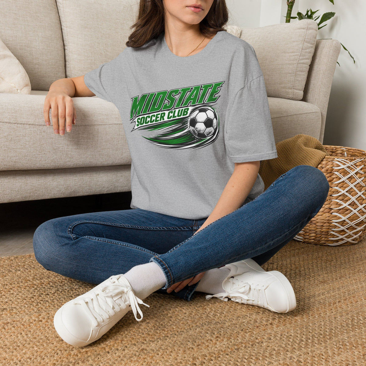 Midstate Soccer Club T-Shirt — Green Vintage Soccer Graphic Tee