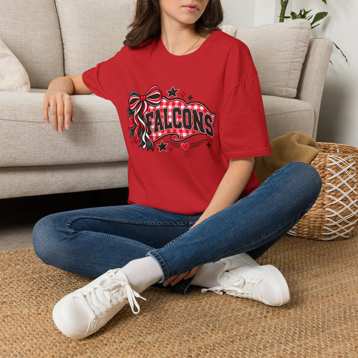 Falcons Bow T-Shirt — Red & Black Spirit Shirt