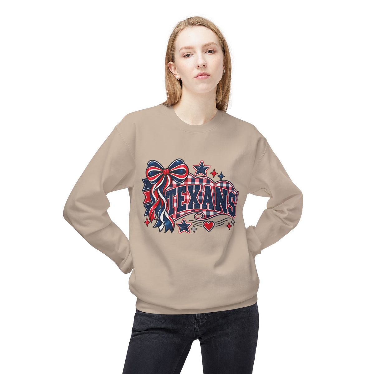 Texans Ribbon & Banner Crewneck Sweatshirt — Team Spirit Pullover