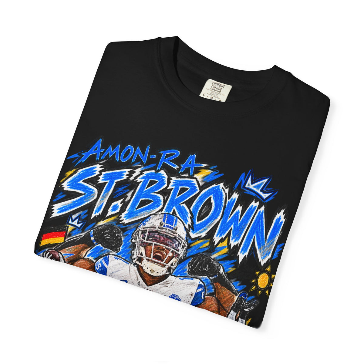 Amon Ra St. Brown Graphic T-Shirt - Sunday Standouts Sketch Series
