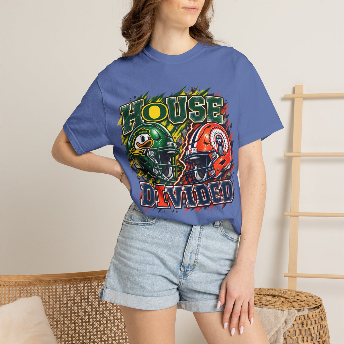 House Divided Football T-Shirt - Oregon vs. Illinois