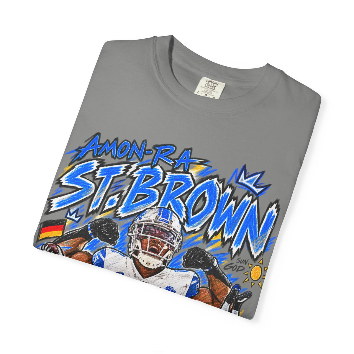 Amon Ra St. Brown Graphic T-Shirt - Sunday Standouts Sketch Series