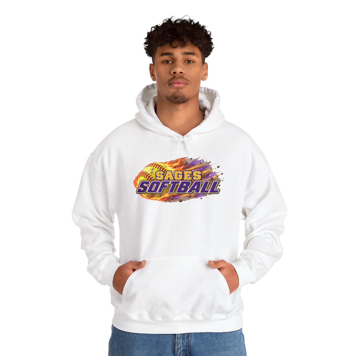 Sages Flaming Softball Hoodie