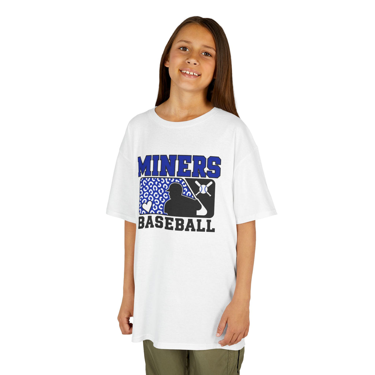 YOUTH Miners Baseball T‑Shirt — Youth Team Tee with Batting Silhouette