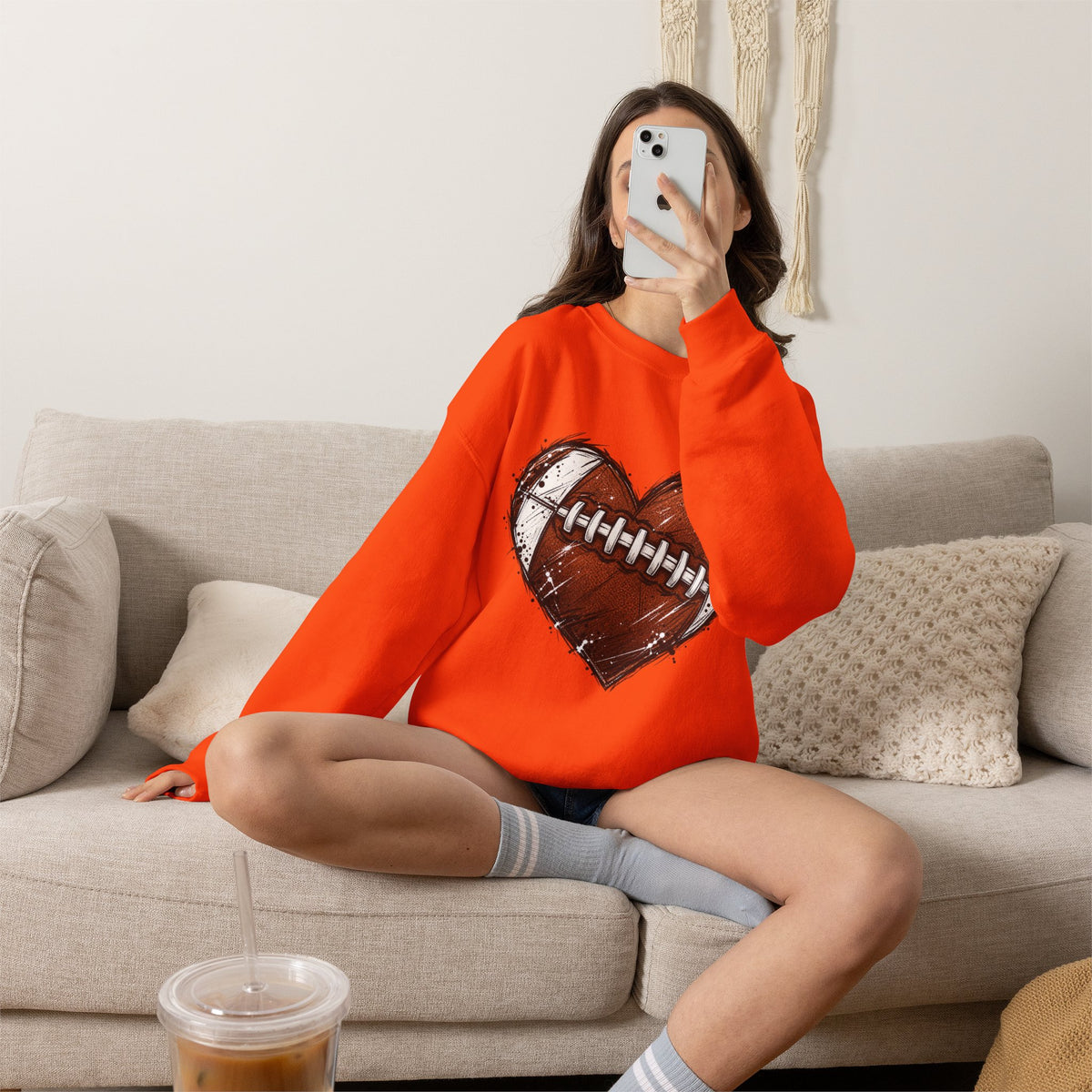 Unisex Heavy Blend™ Football Crewneck Sweatshirt