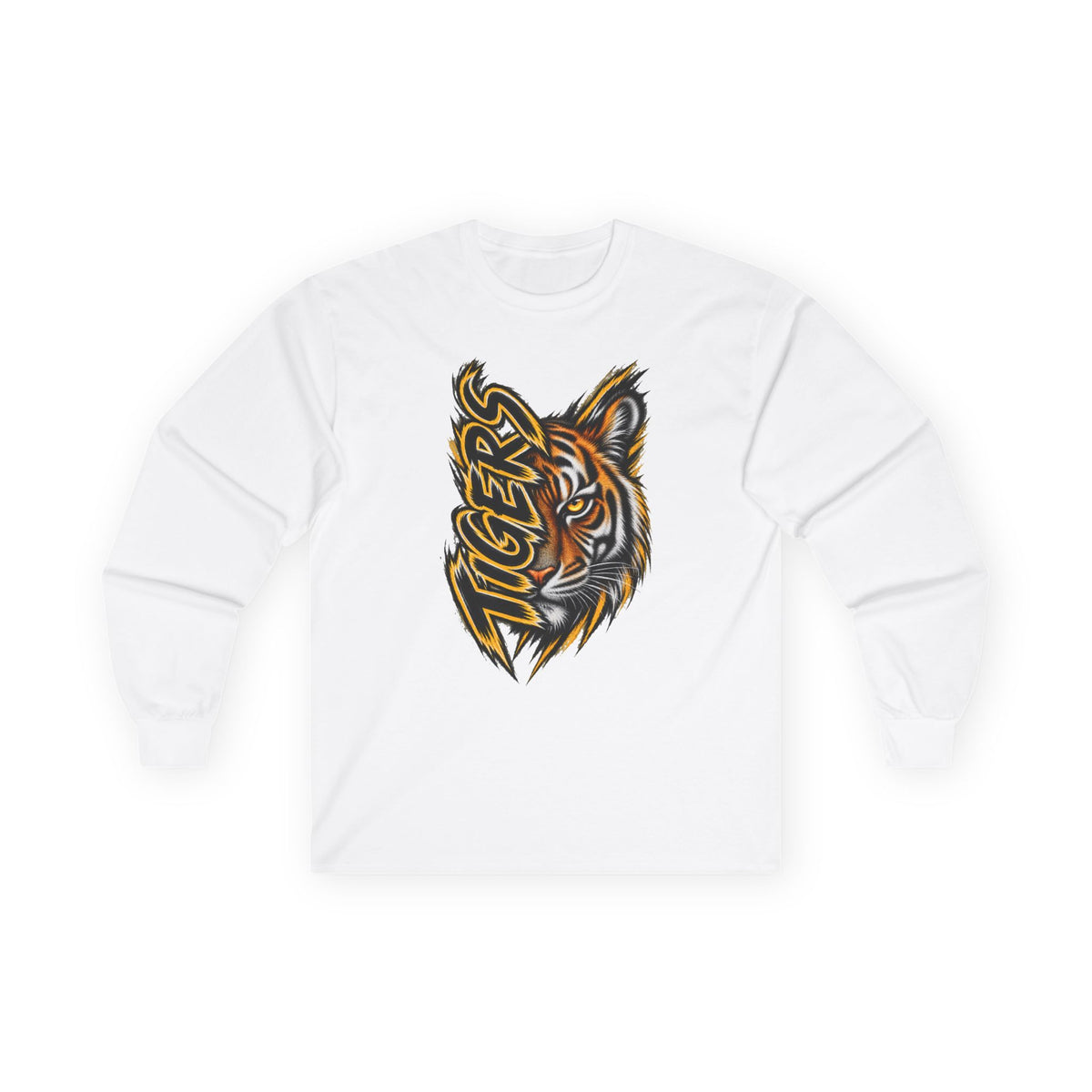 Tigers Graphic Long Sleeve Tee — Fierce Tiger Head Design