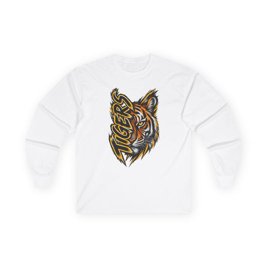 Tigers Graphic Long Sleeve Tee — Fierce Tiger Head Design