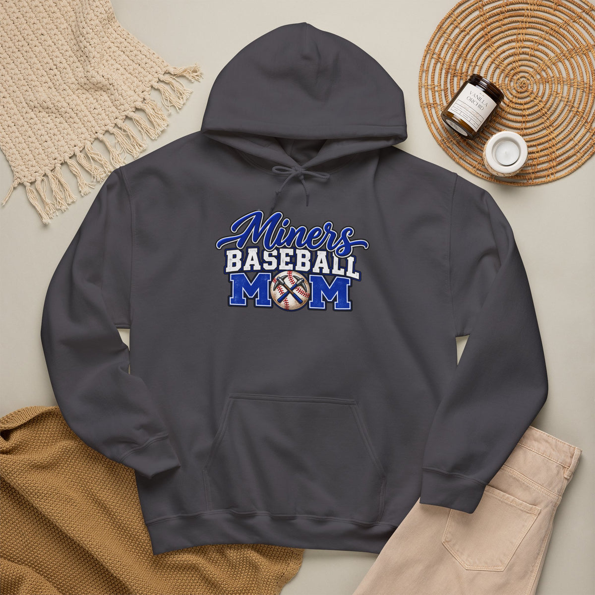 Miners Baseball Mom Hoodie – Supportive Team Spirit Pullover