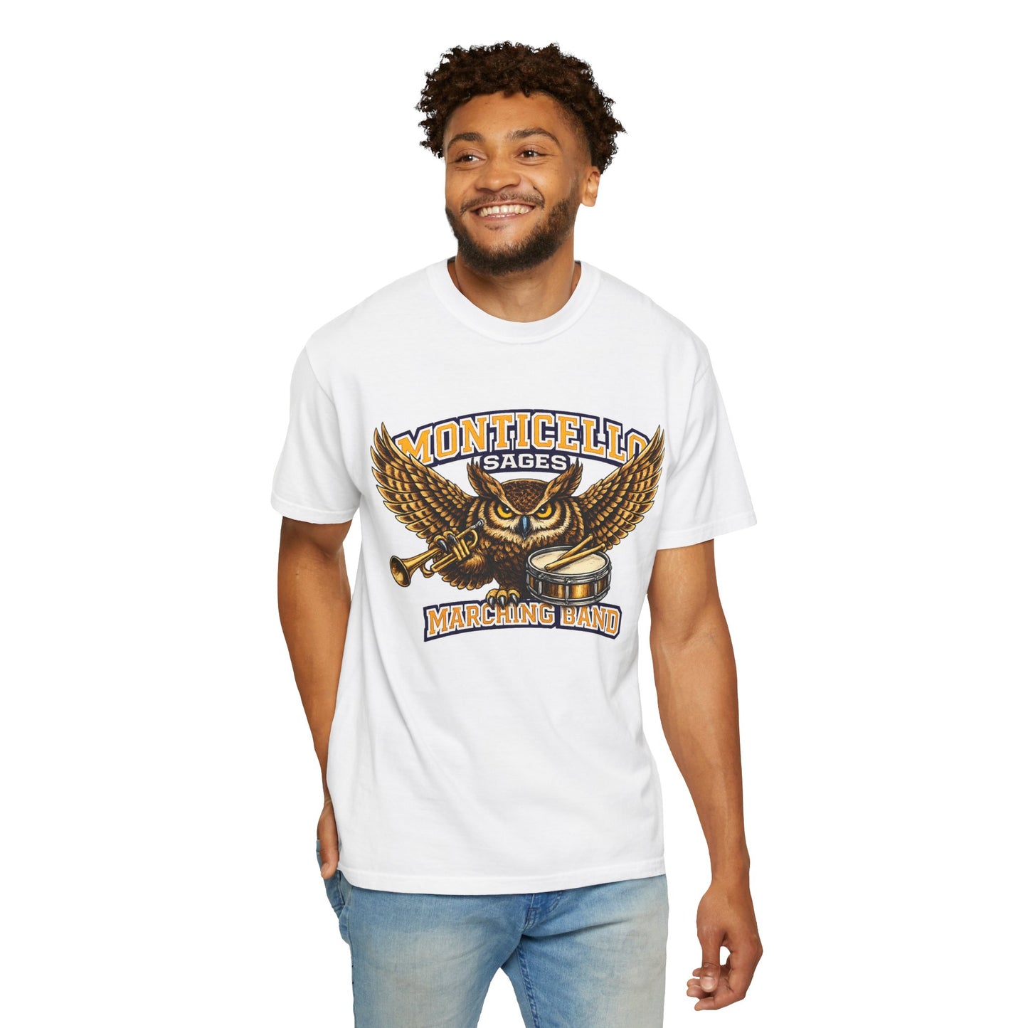 Monticello Sages Marching Band - Vintage Owl & Wings T-Shirt
