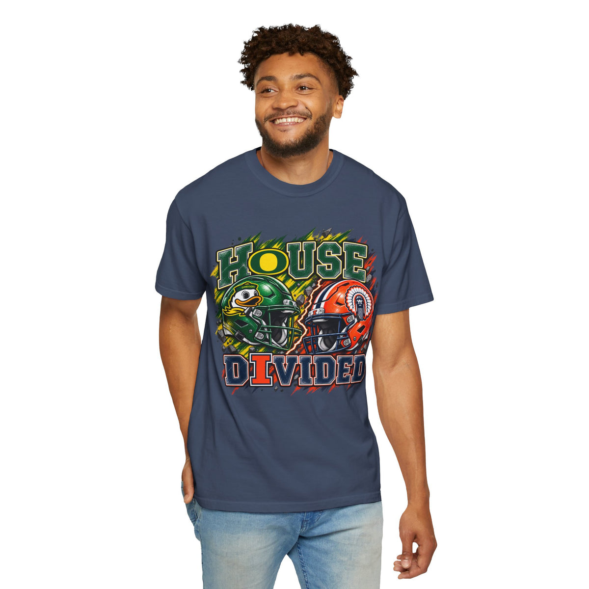 House Divided Football T-Shirt - Oregon vs. Illinois