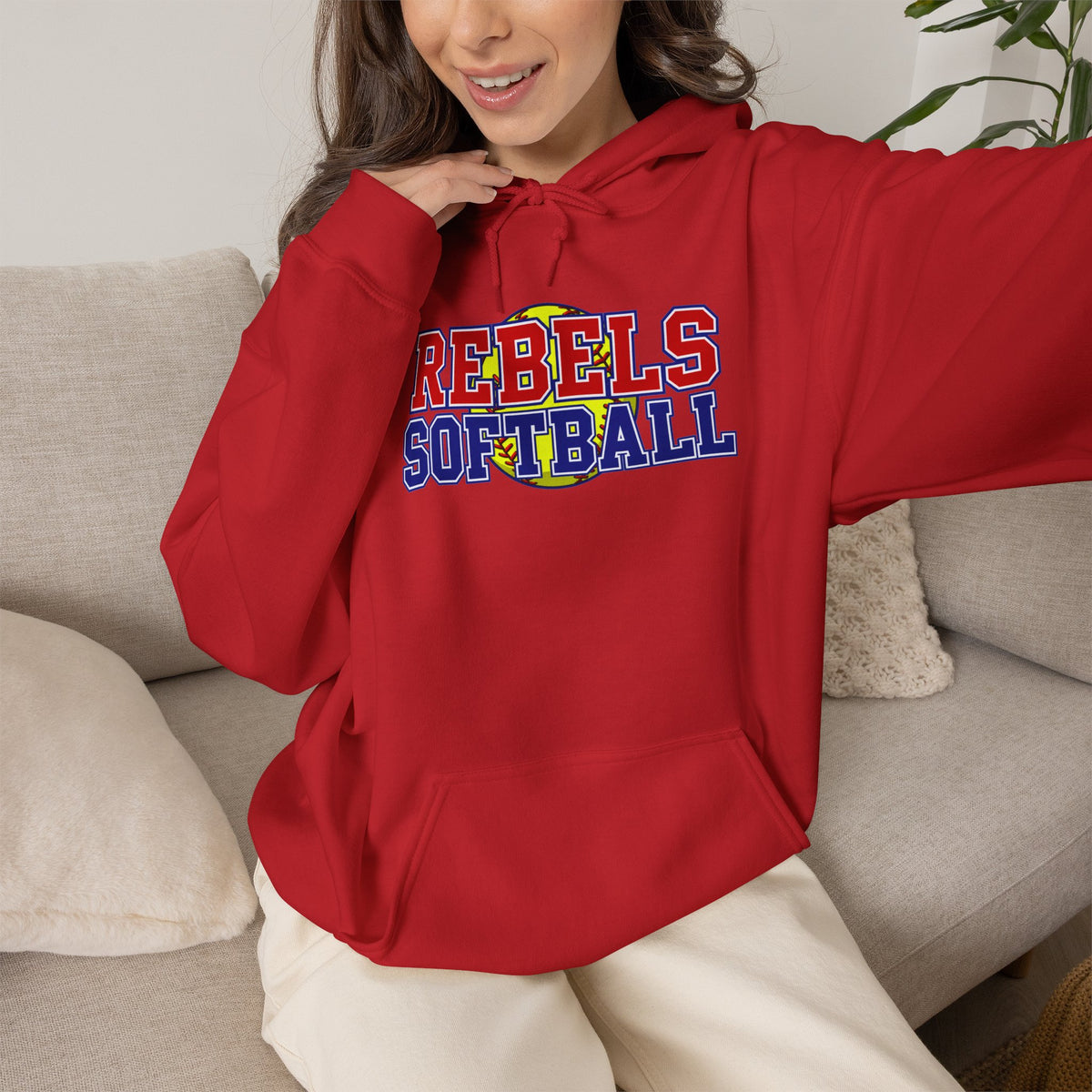 Rebels Softball Hoodie - Team Spirit Softball Pullover