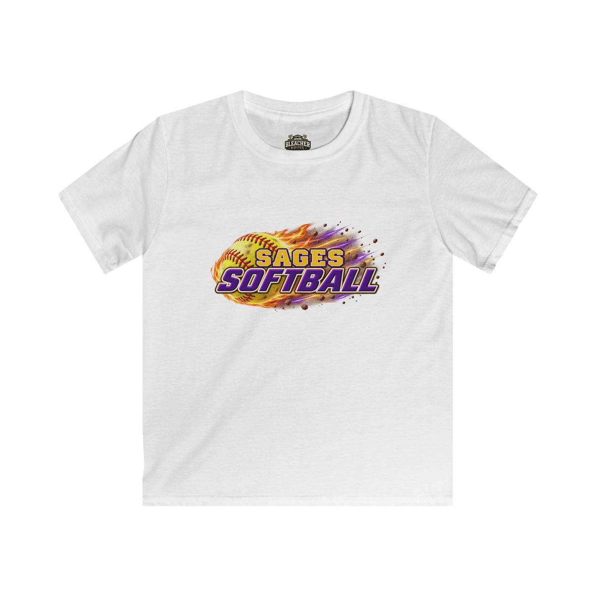 YOUTH Sages Flaming Softball T-shirt