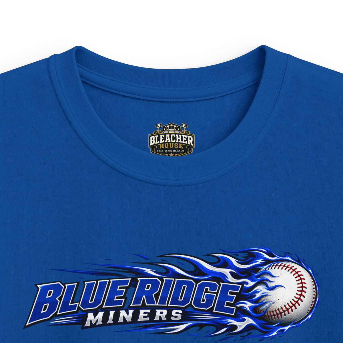 YOUTH Blue Ridge Miners Flaming Baseball T-Shirt – Flaming Ball Softstyle Tee