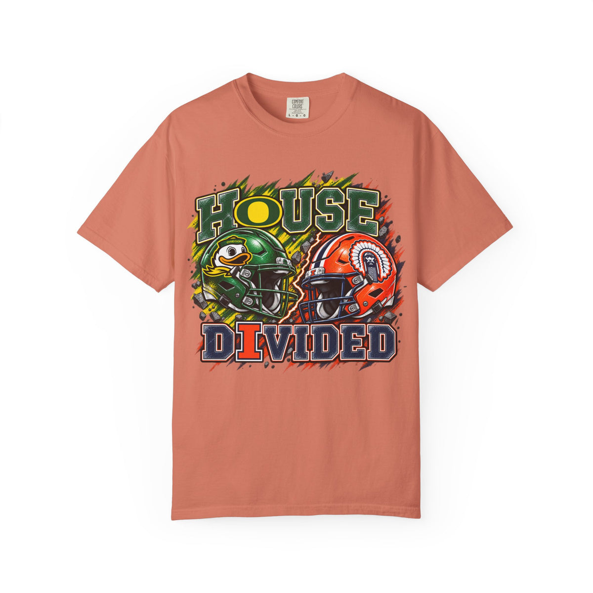 House Divided Football T-Shirt - Oregon vs. Illinois