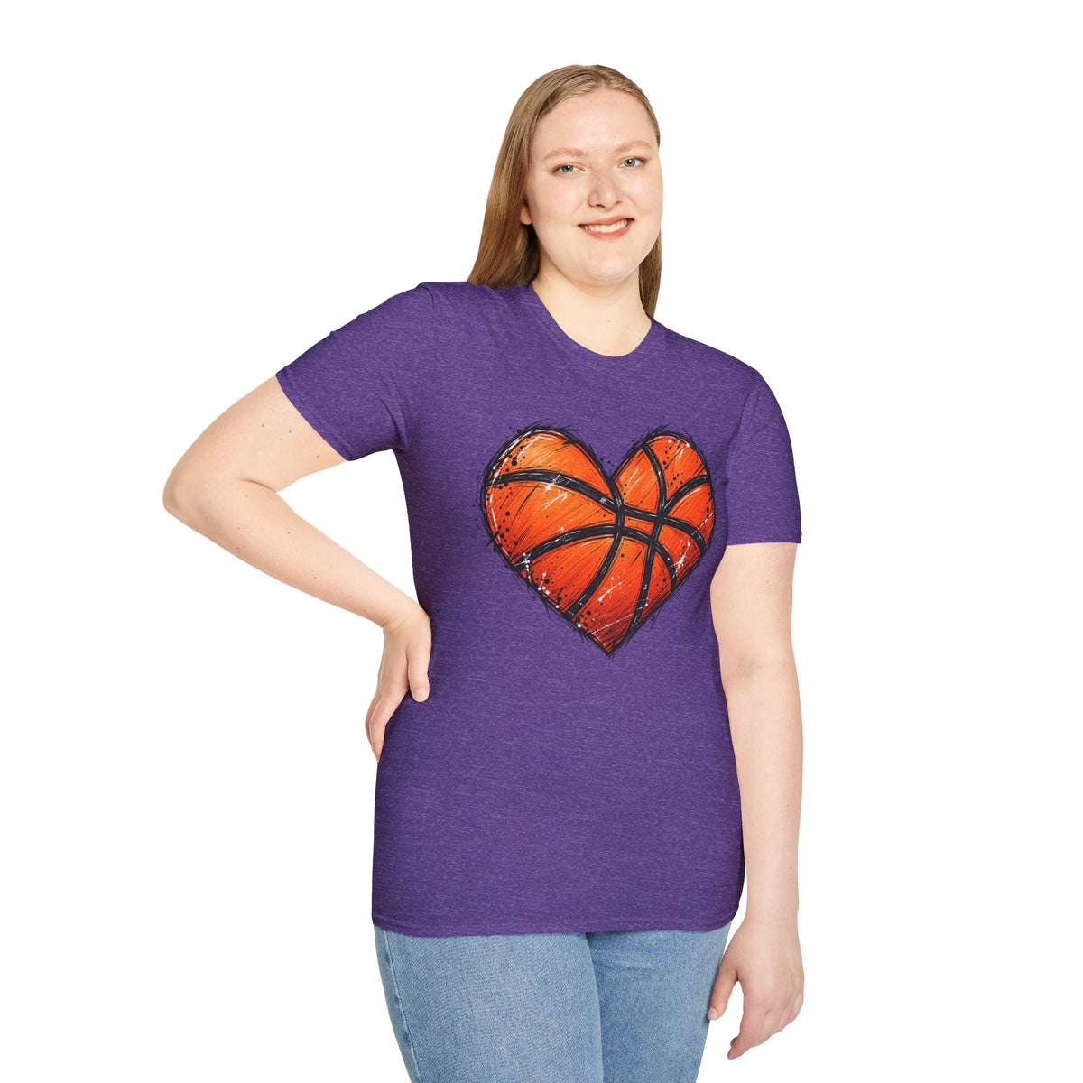 Basketball Heart T-Shirt — Athletic Love Tee for Players & Fans
