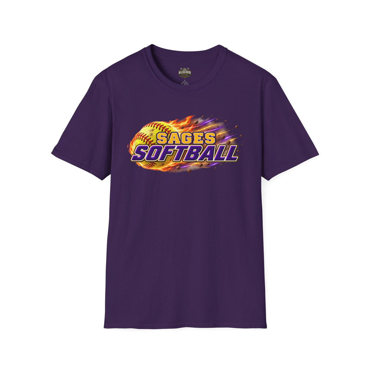 Sages Flaming Softball Graphic T‑Shirt