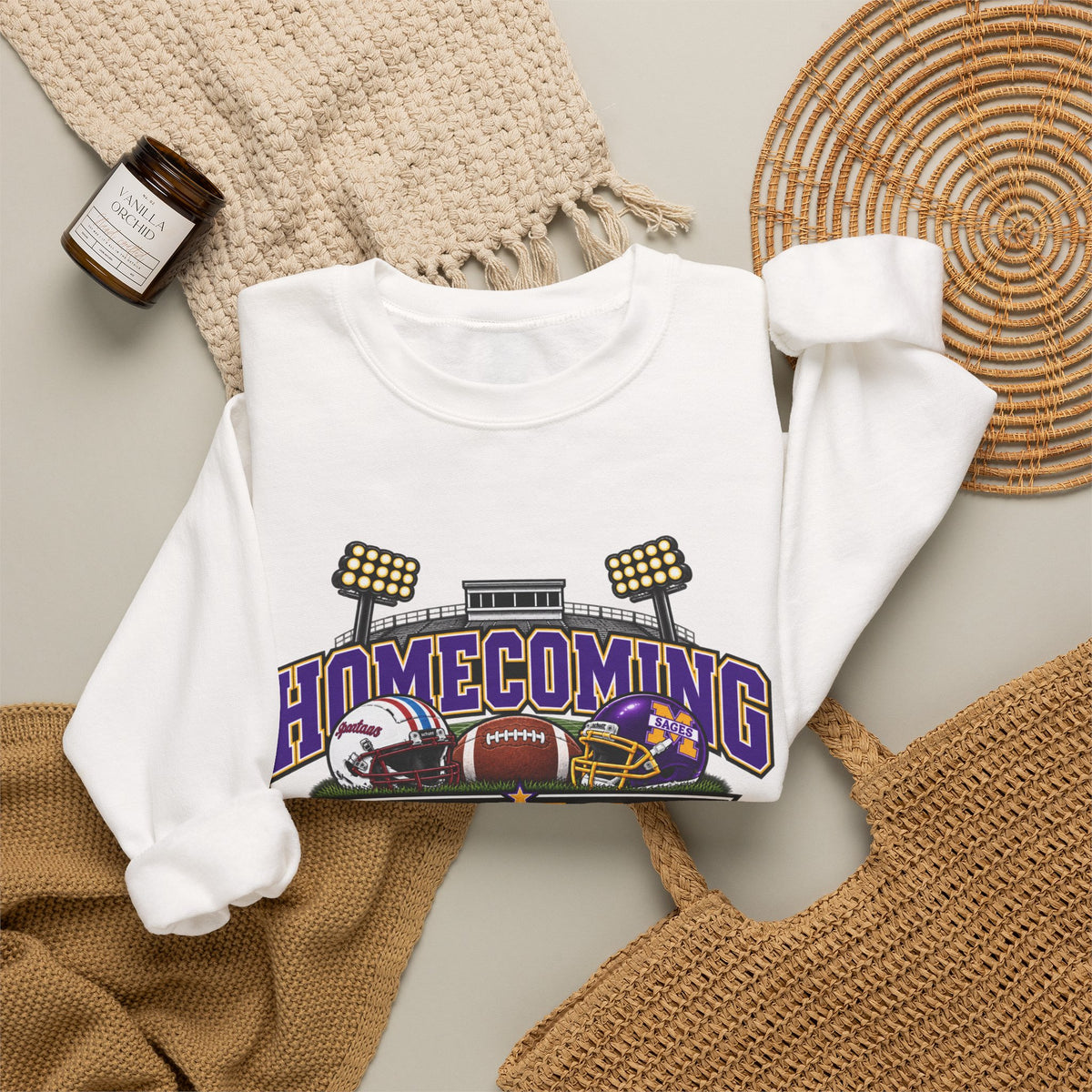 Homecoming 2026 Crewneck Sweatshirt — Football Stadium Design