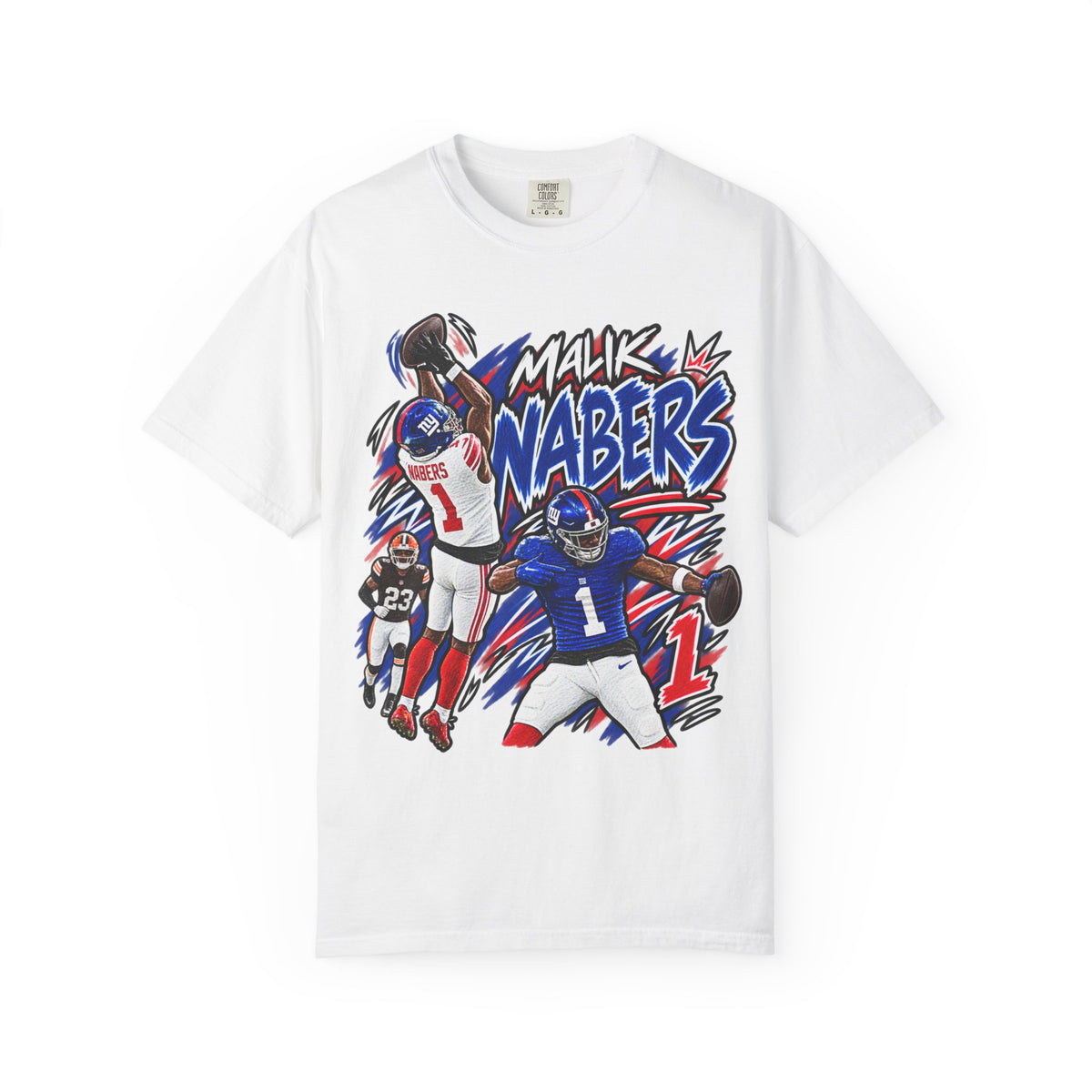 Malik Nabers Graphic T-Shirt - Sunday Standouts Sketch Series