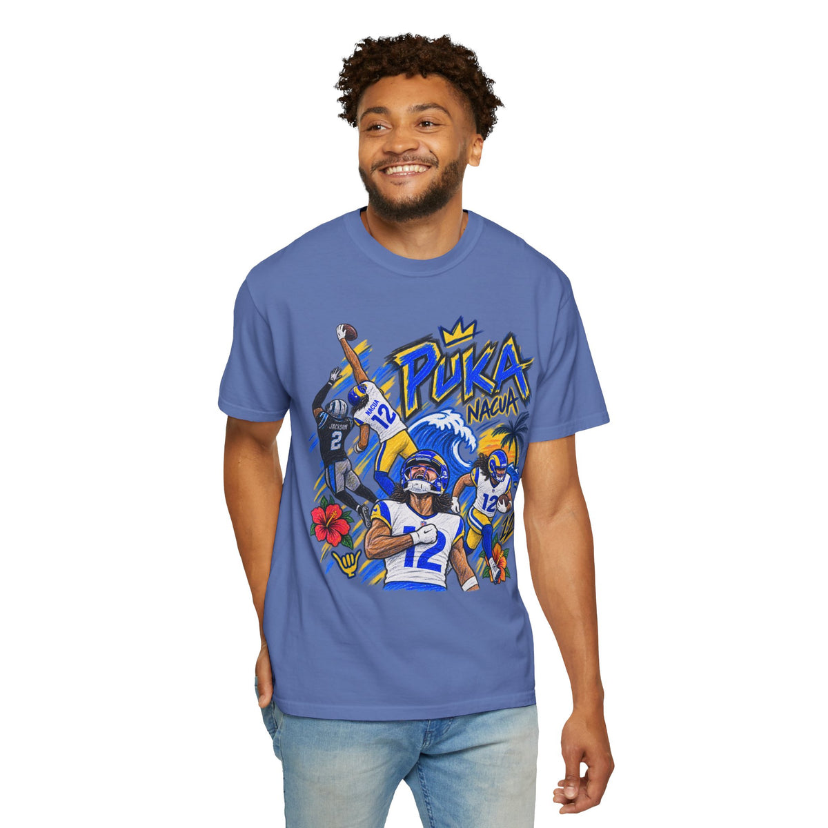 Puka Nacua Graphic T-Shirt - Sunday Standouts Sketch Series