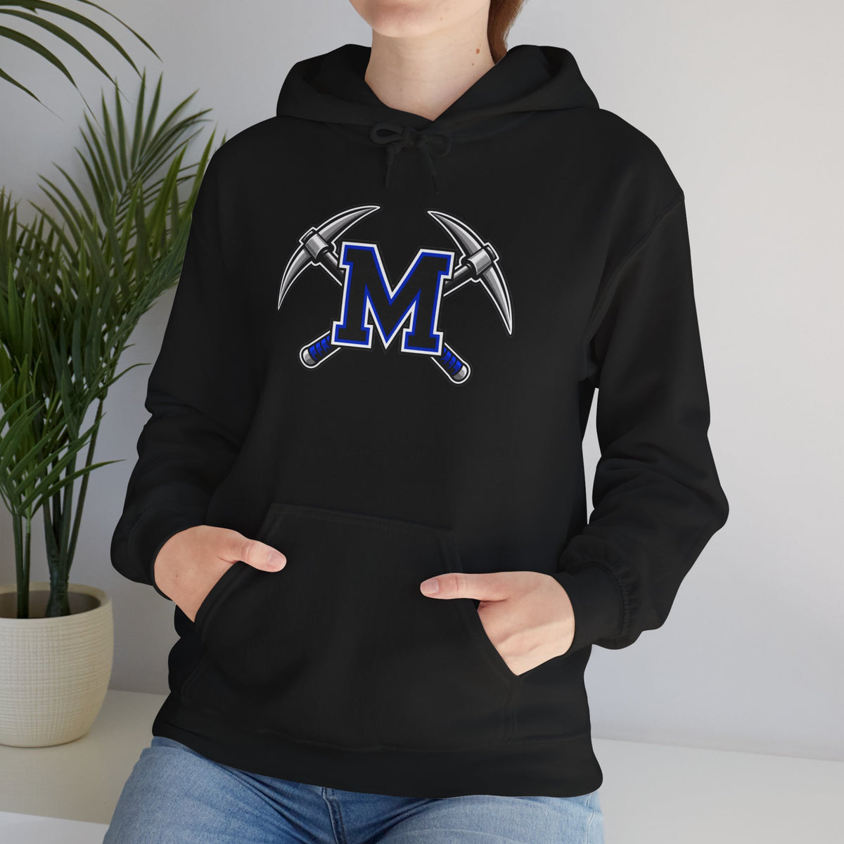 Miners M Logo Hoodie - Cross Pickaxe Graphic M Logo
