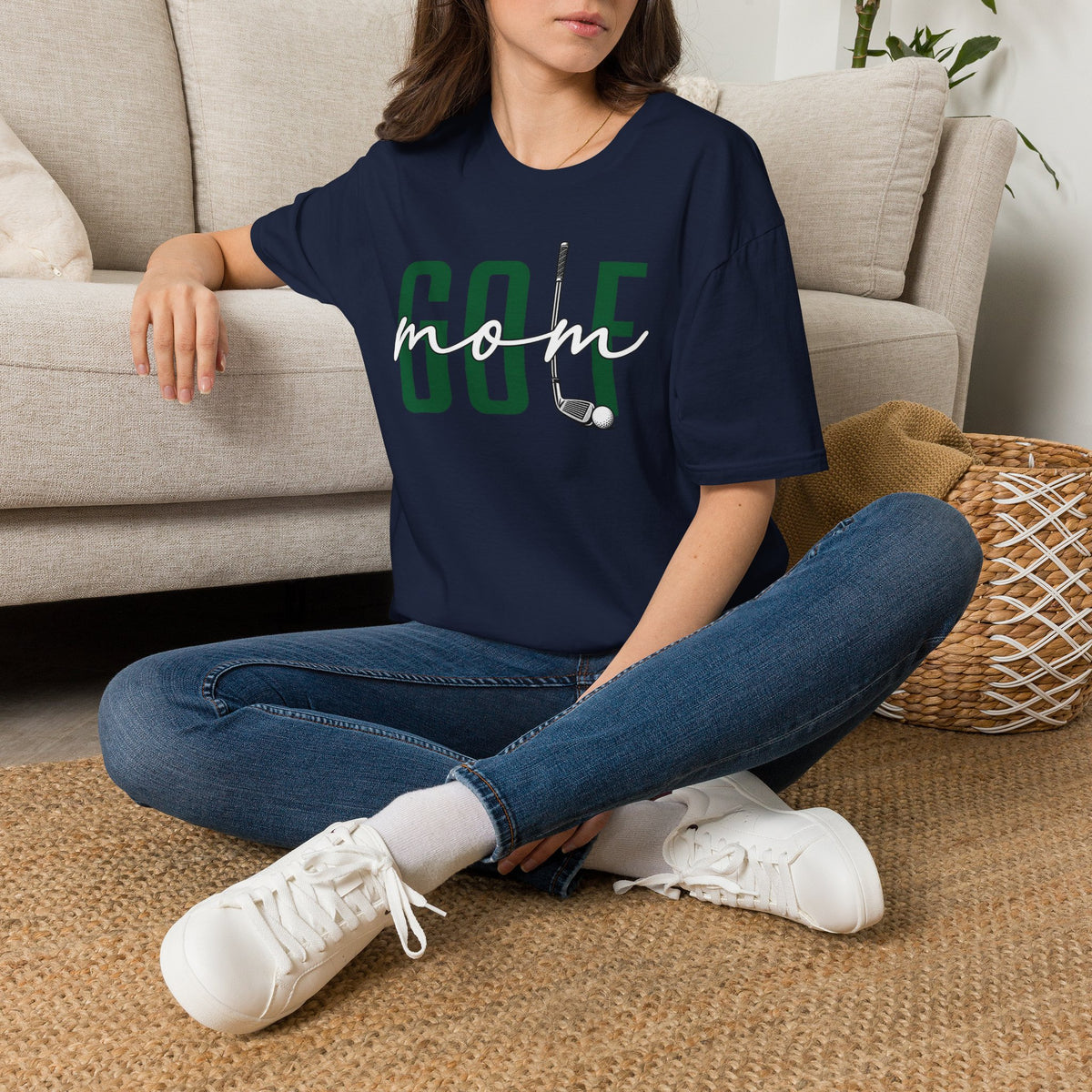 Golf Mom T-Shirt — ‘GOLF’ Script Logo with Club & Ball