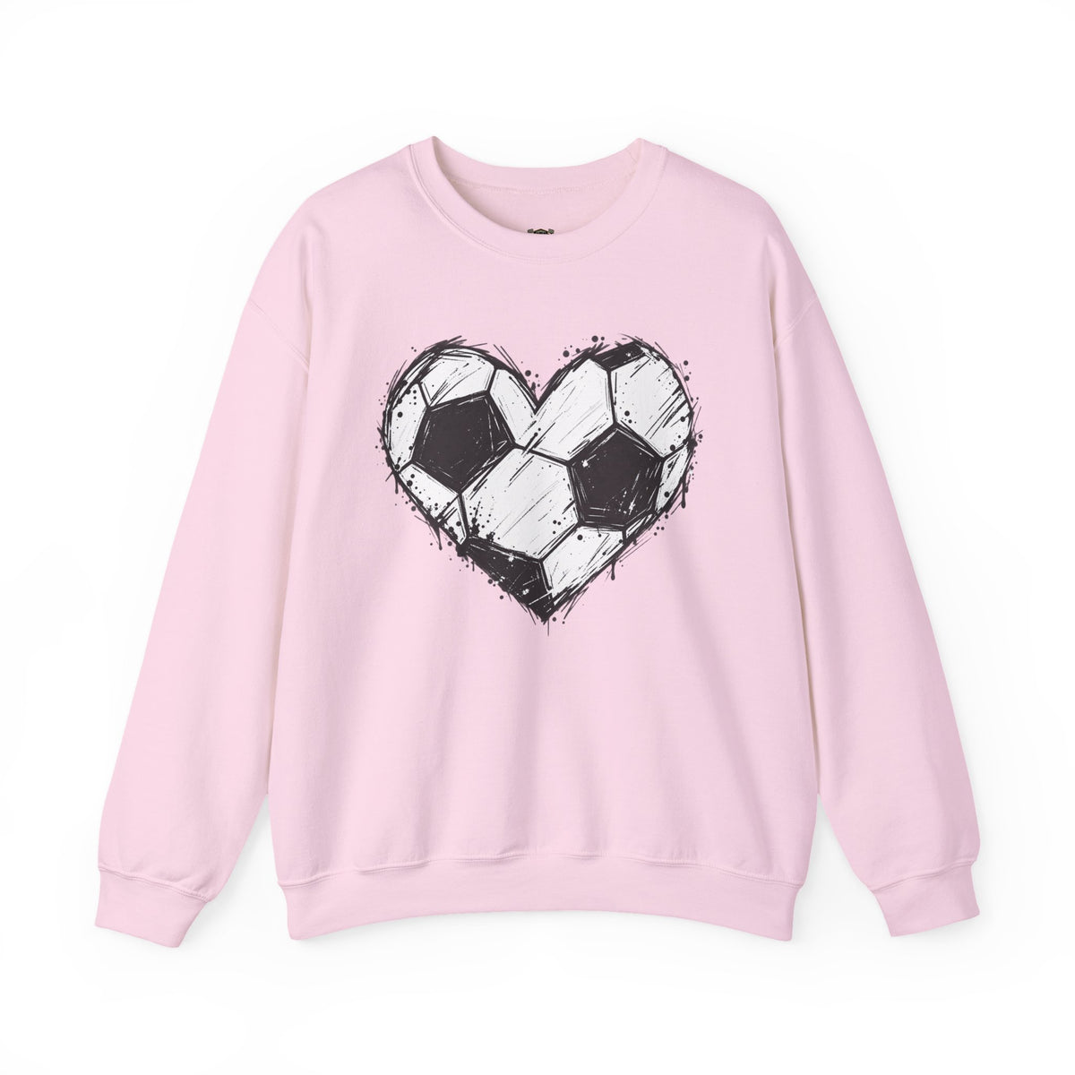Soccer Heart Crewneck Sweatshirt — Grunge Soccer Ball Graphic