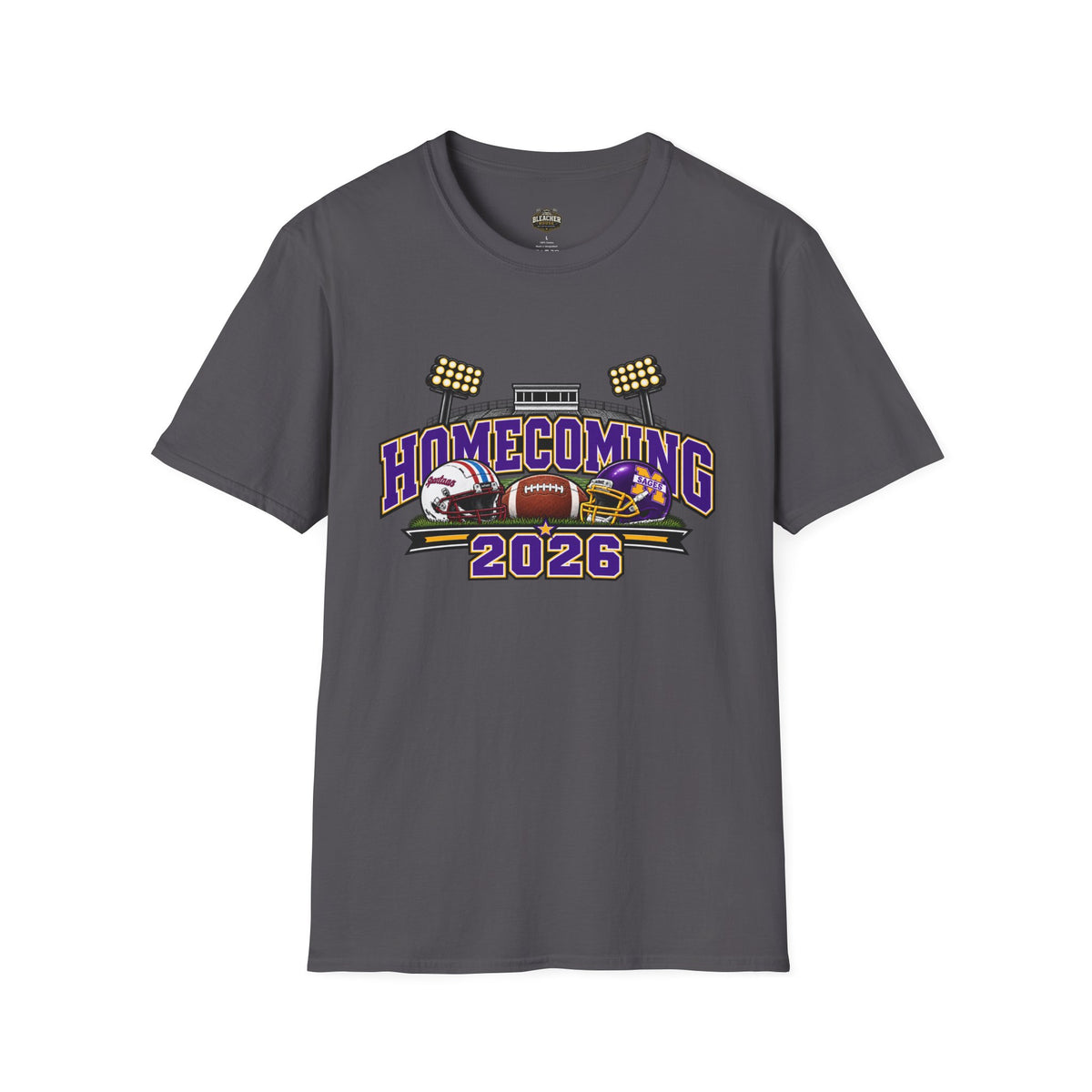 Homecoming 2026 Football T-Shirt — Stadium Lights & Helmets Game Day Tee