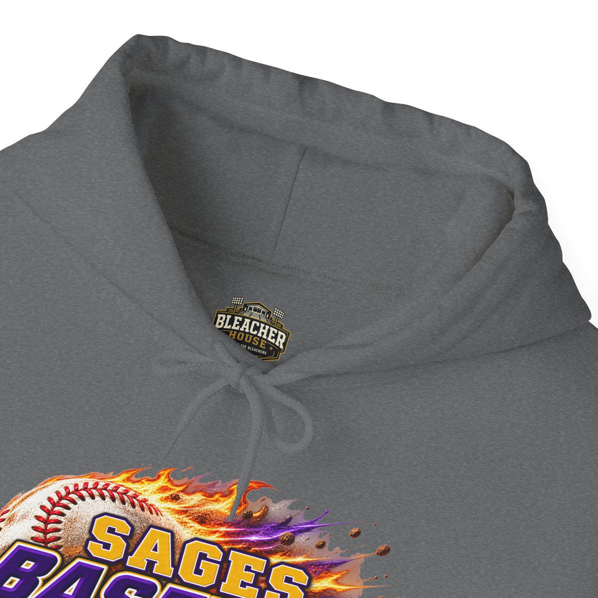 Sages Flaming Baseball Hoodie - Team Sweatshirt