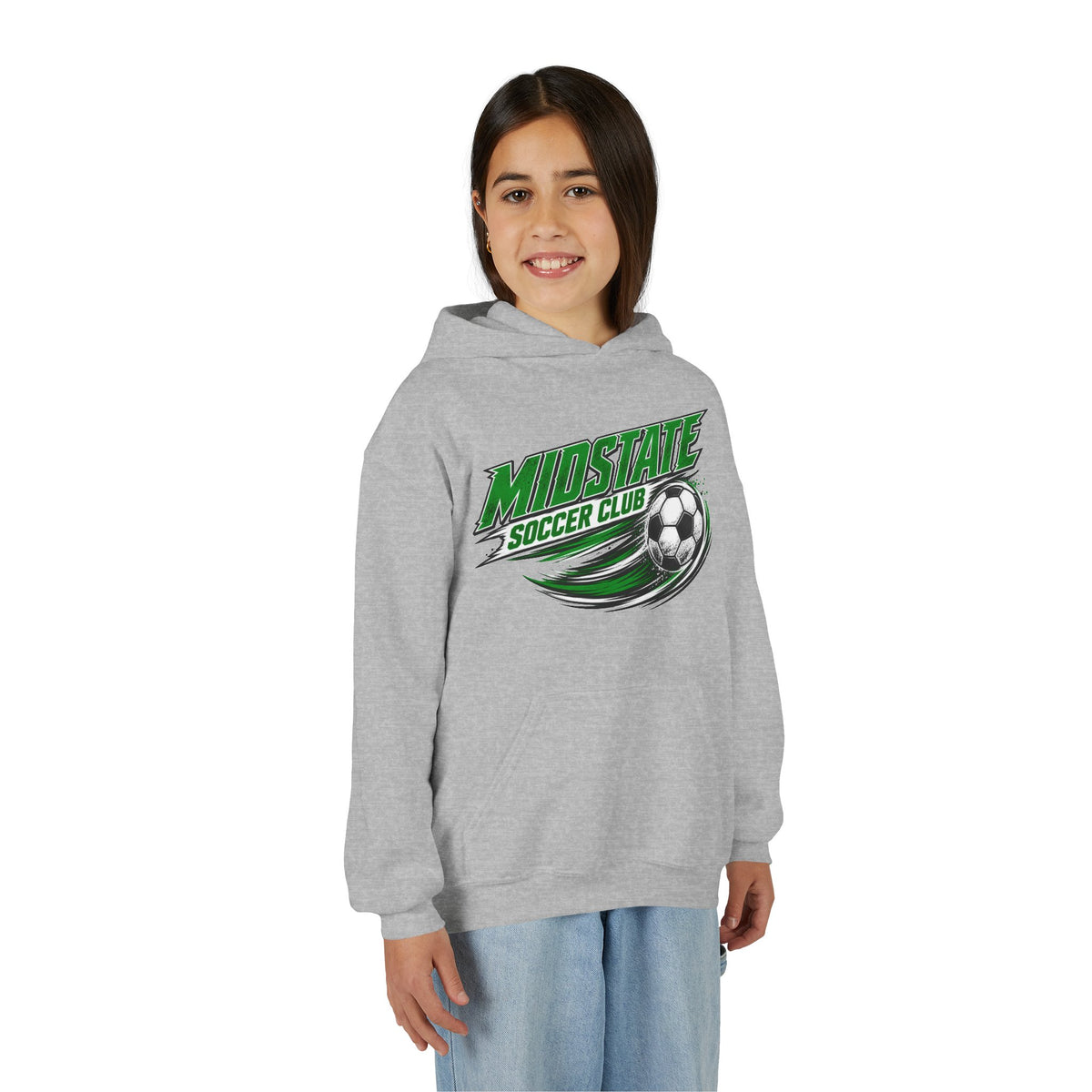 Youth Midstate Soccer Hoodie - MidState Soccer Club Graphic Hooded Sweatshirt