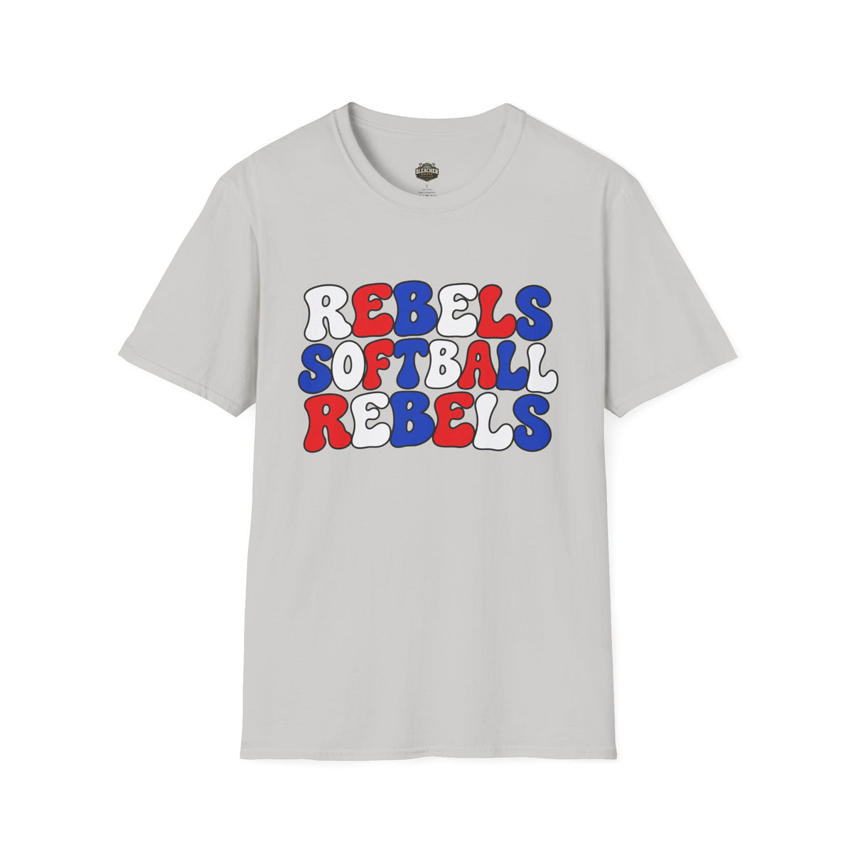 Rebels Softball Graphic T-Shirt — Retro Red & Blue Team Tee