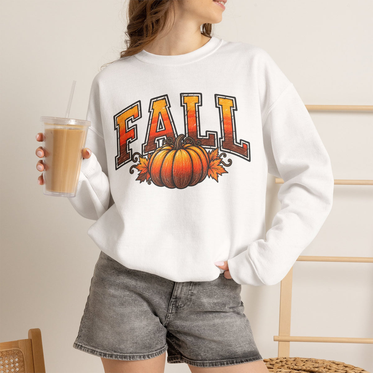Fall Pumpkin Crewneck Sweatshirt