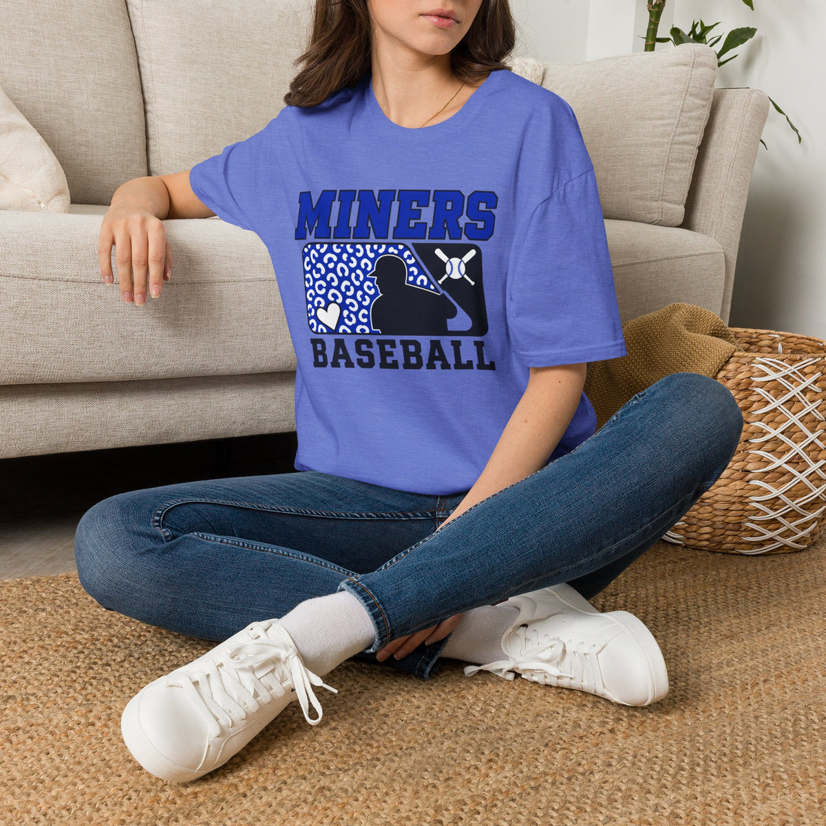 Miners Baseball T-Shirt — Leopard Print Batter Graphic Tee