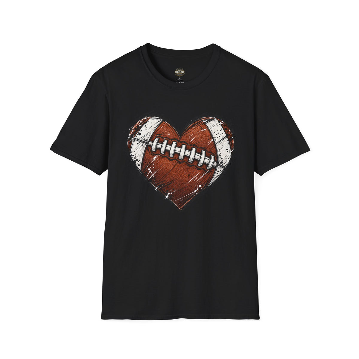 Football Heart Graphic T-Shirt — Vintage Grunge Sports Tee