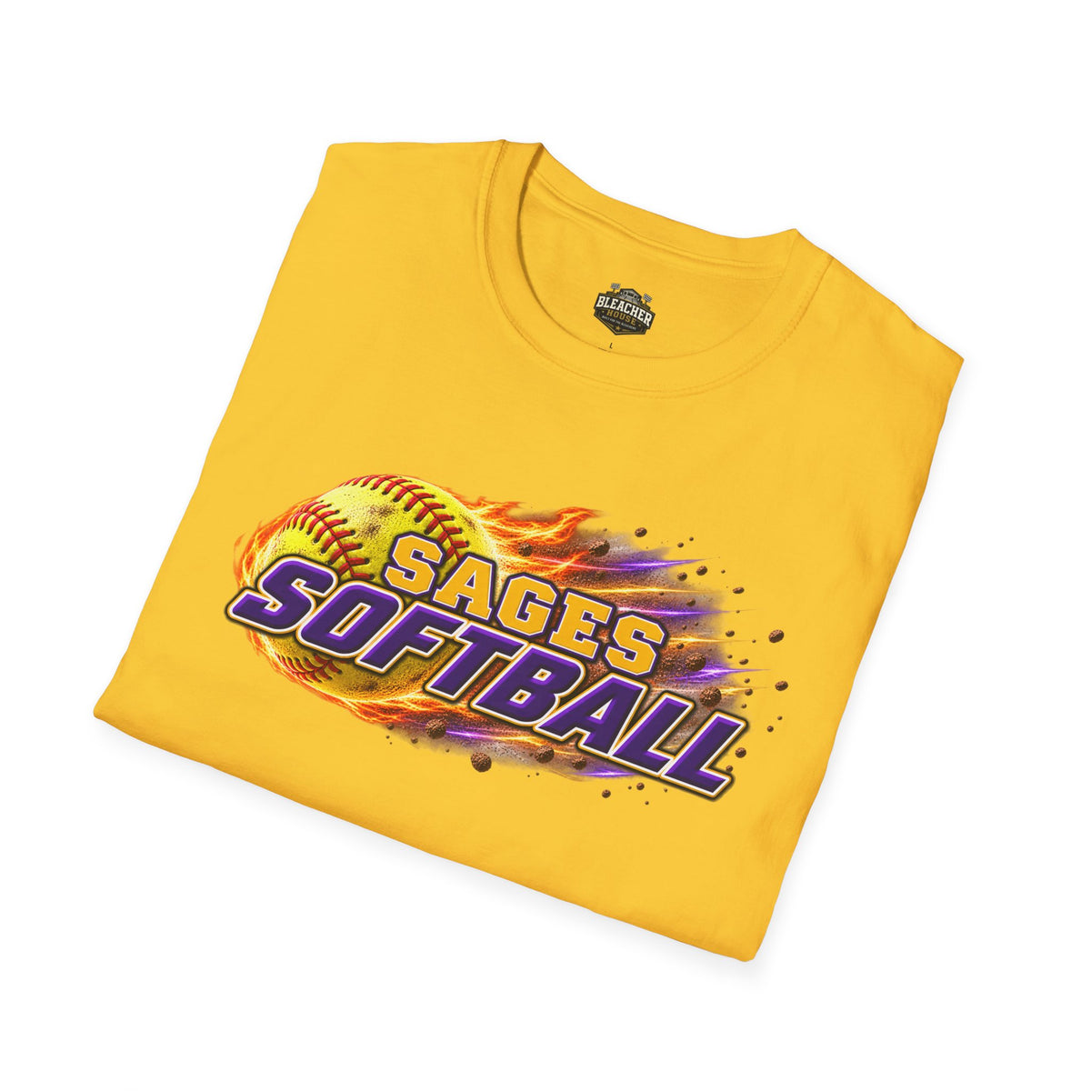 Sages Flaming Softball Graphic T‑Shirt