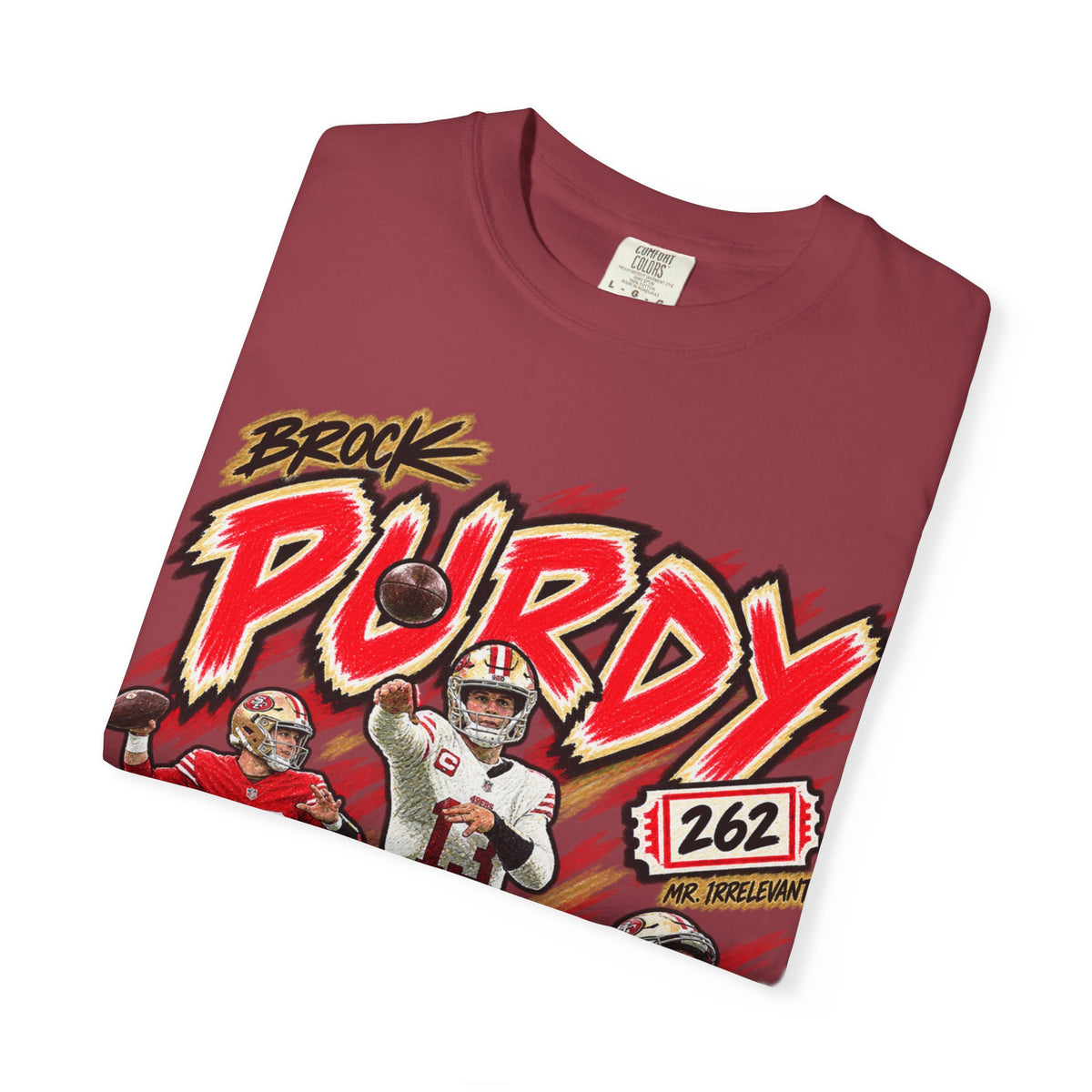 Brock Purdy, MR. IRRELEVANT Graphic T-Shirt - Sunday Standouts Sketch Series
