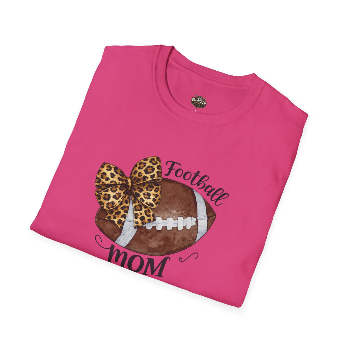Football Mom T-Shirt — Leopard Bow Game Day Tee