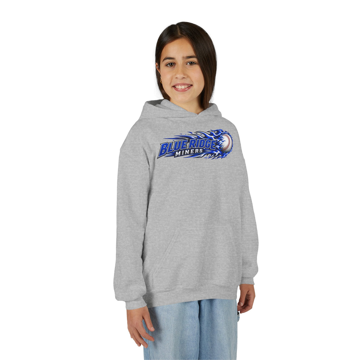YOUTH Blue Ridge Miners Flaming Baseball Hoodie – Flaming Ball Hoodie