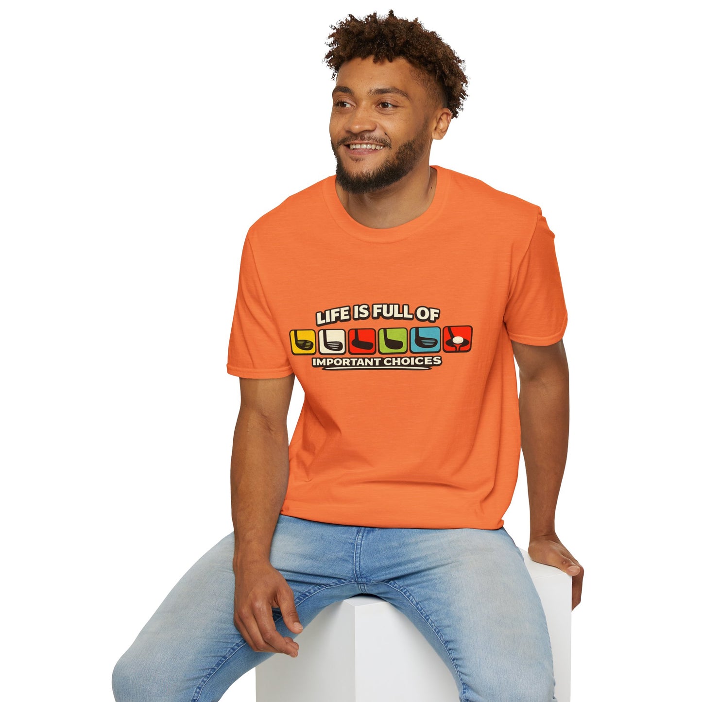 T‑Shirt — "Life Is Full Of Important Choices" Retro Game Controller Graphic